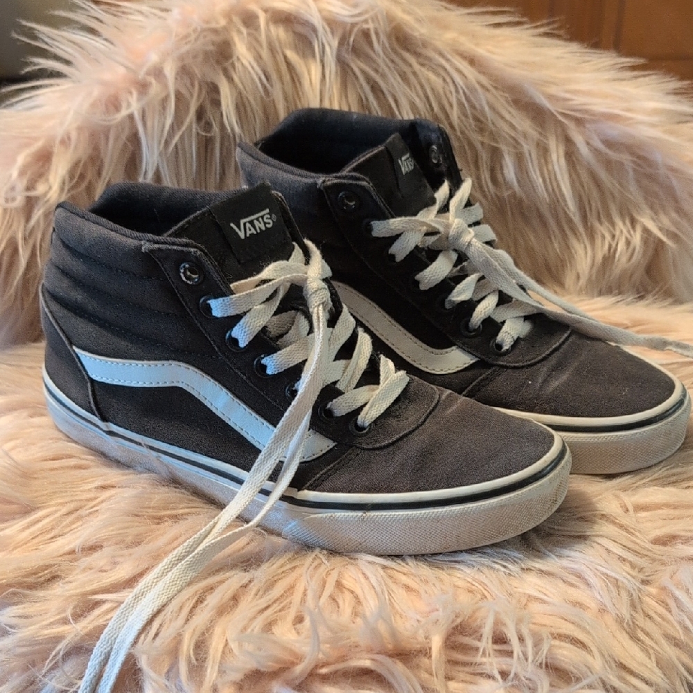 Vans Charcoal and White High-Top Sneakers